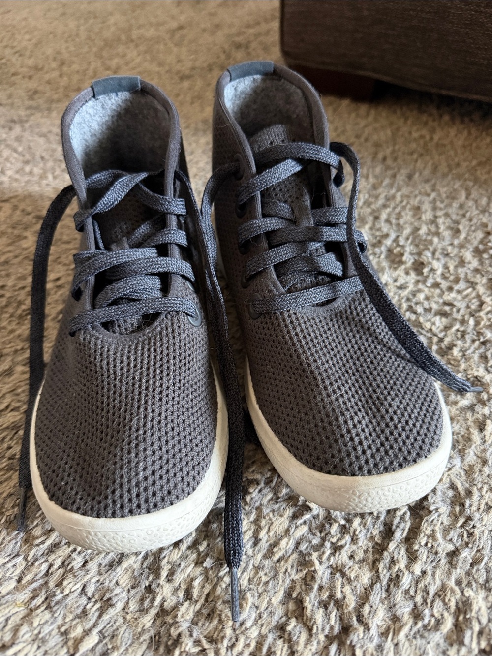 Allbirds Gray Knit High-Top Sneakers